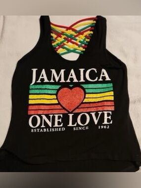 Jamaica “One Love” Strappy Back Tank Top – Size‎ Small 🌺